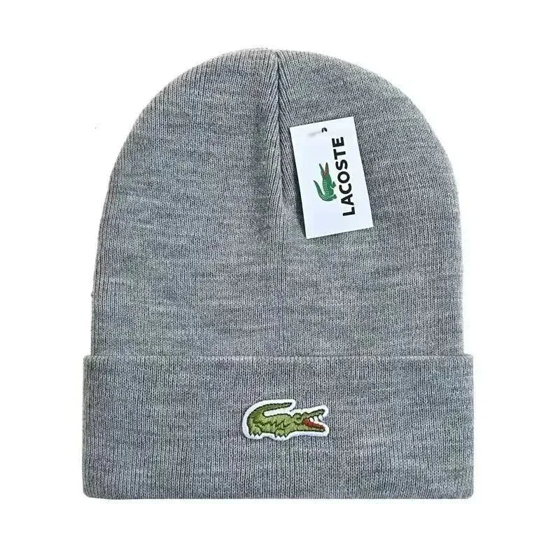 Lacoste Lacoste Crocodile Beanie Grey Headwear Grey - 1