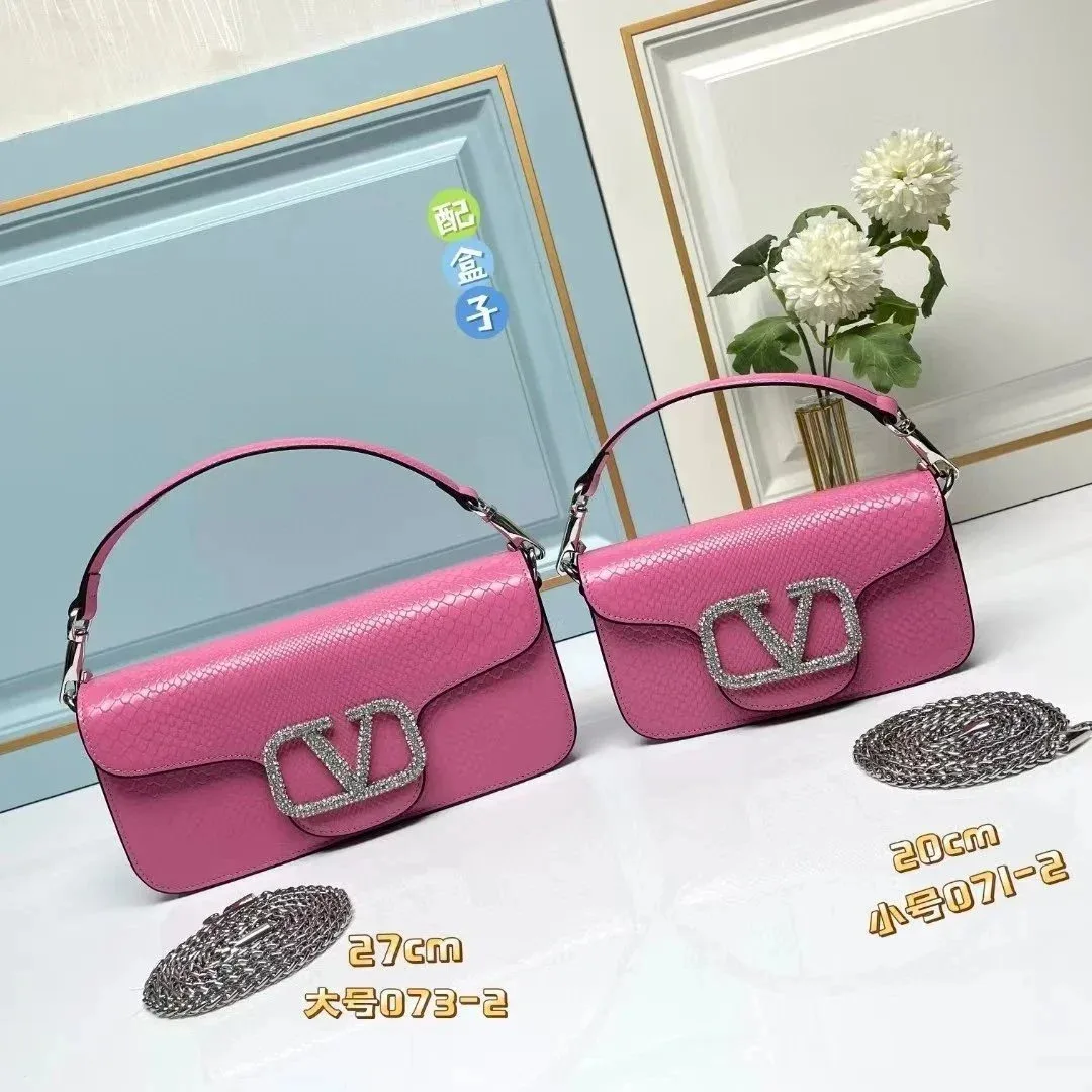 Valentino Valentino VLTN Crystal V Logo Pink Leather Bag Pink