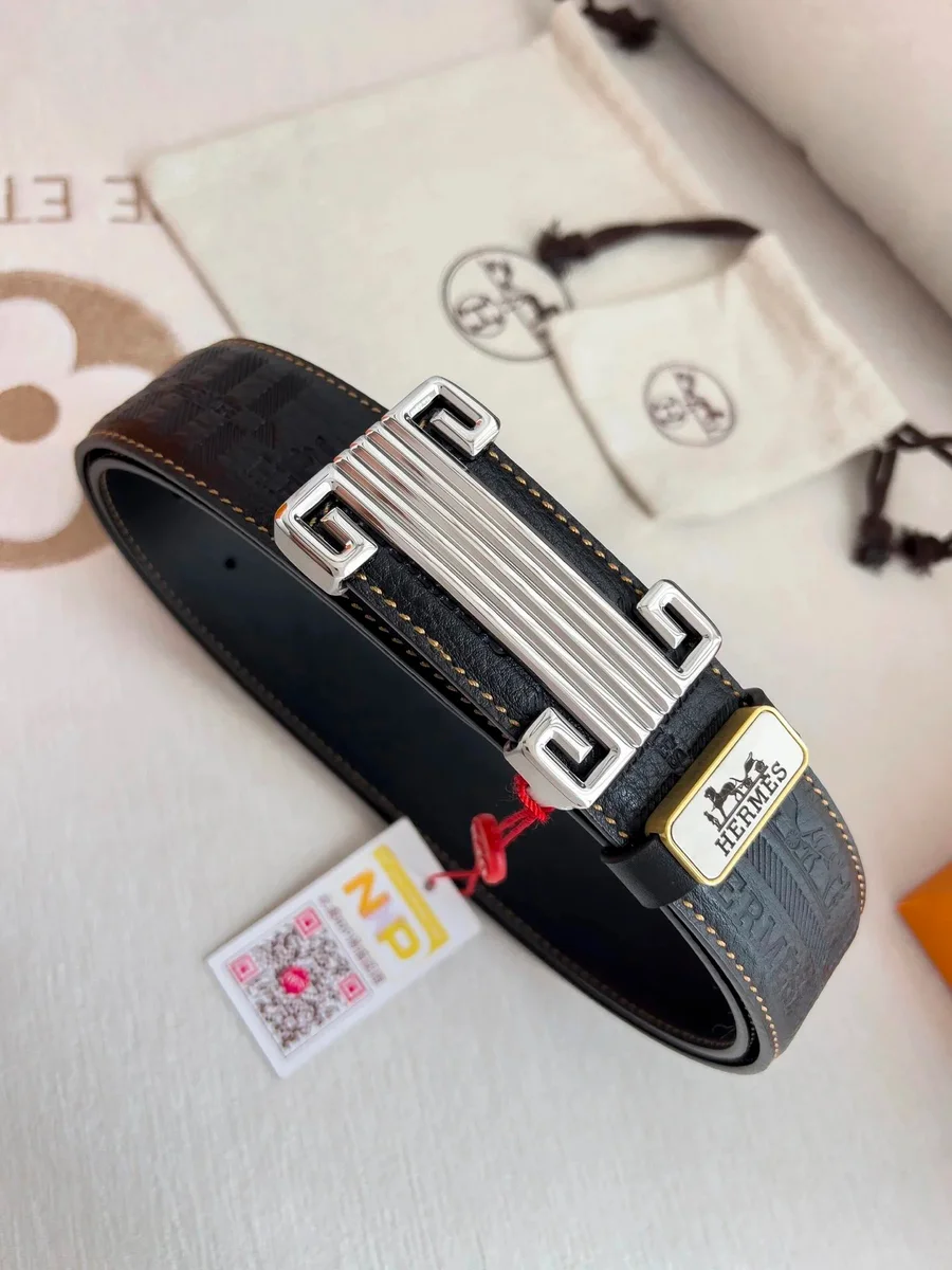 Hermès Hermès Brown/Silver Leather Belt Brown