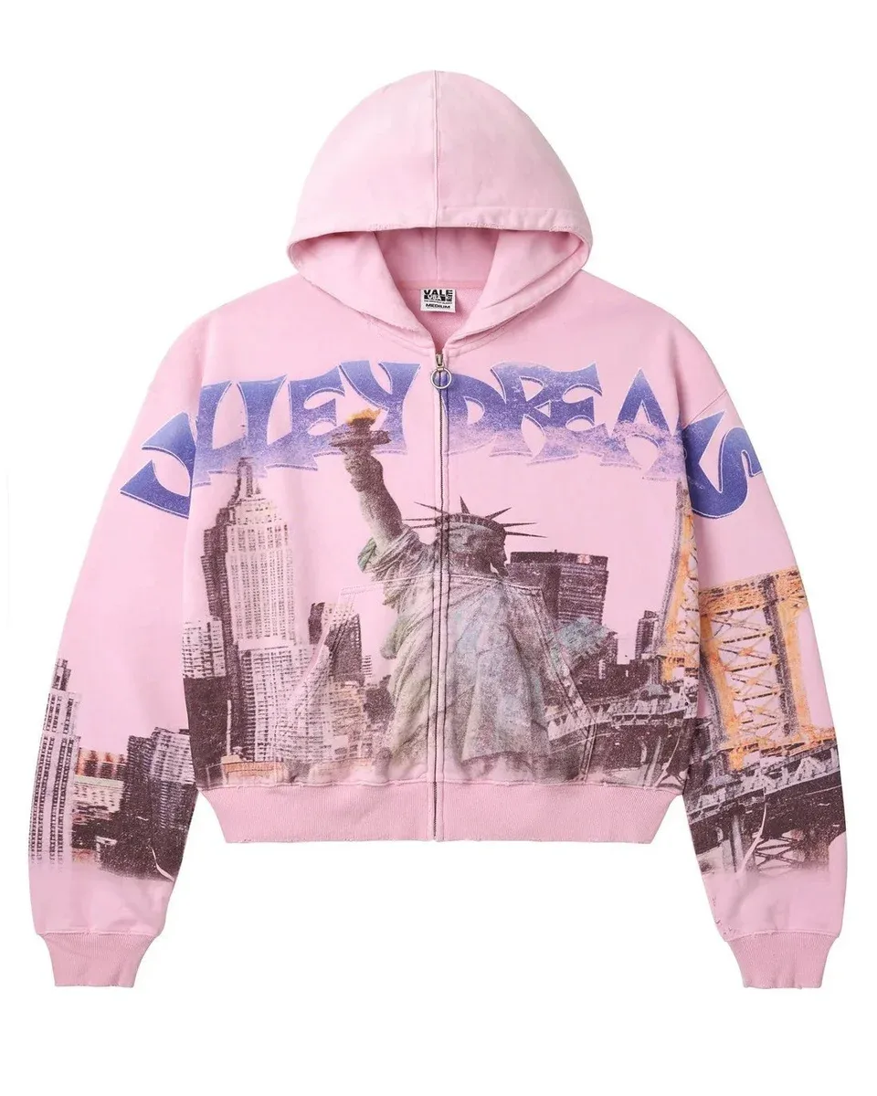 Other Pink Statue of Liberty Zip-Up Hoodie YN-06 Pink - 1