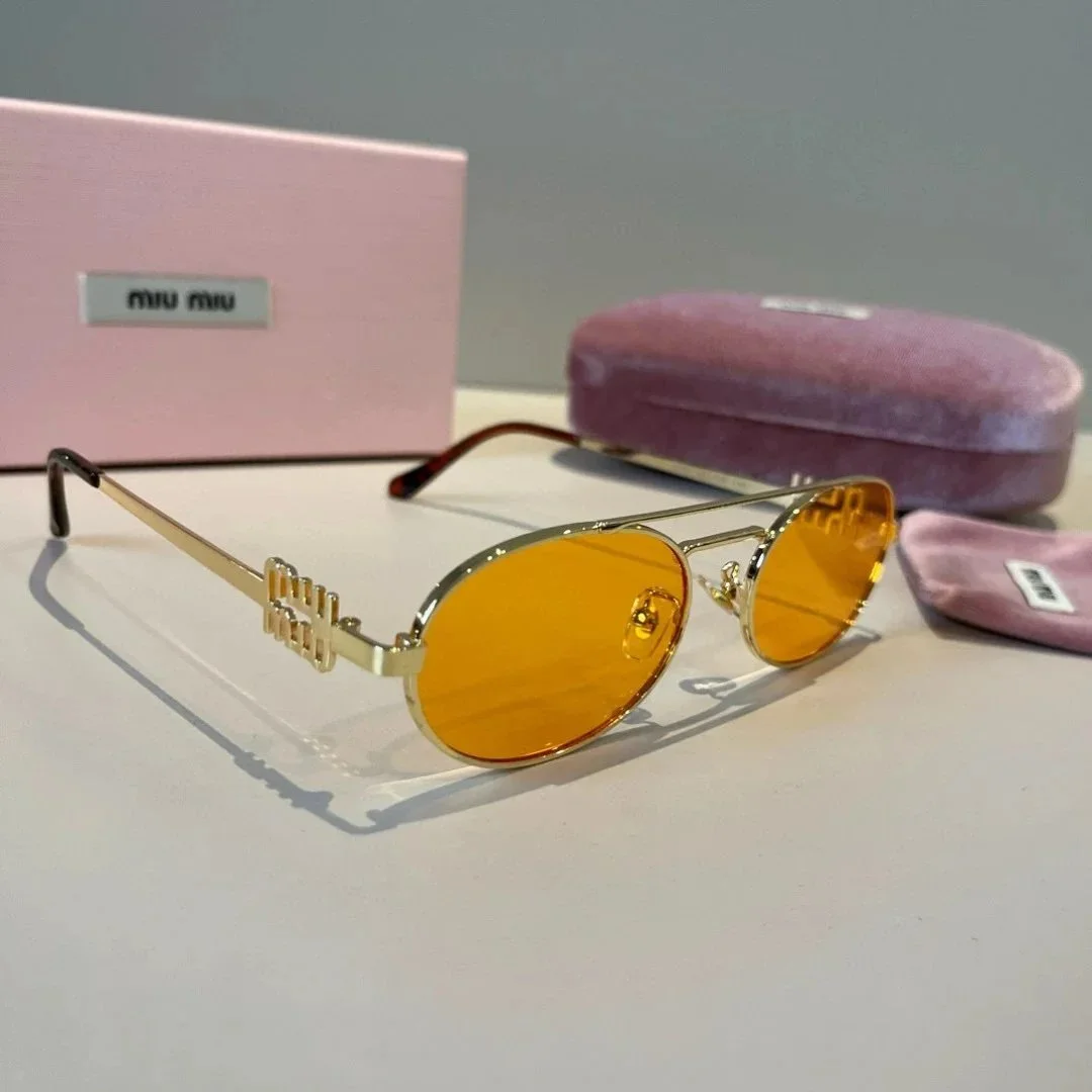 Miu Miu Miu Miu Yellow Lens Aviator Sunglasses Yellow - 1