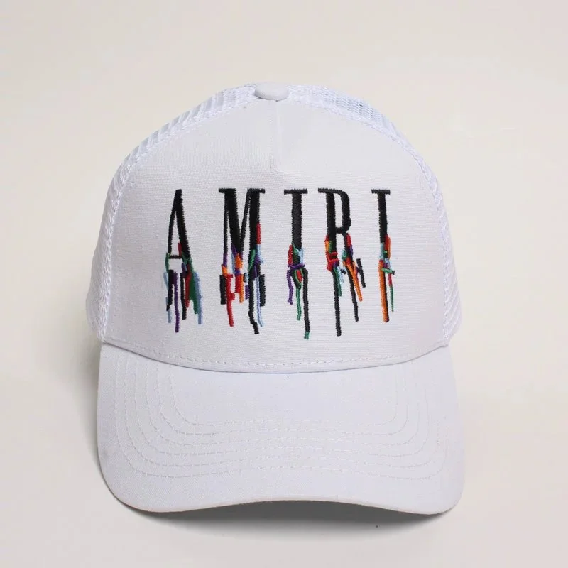 Amiri Amiri White Multi-Color Drip Trucker Cap White - 1