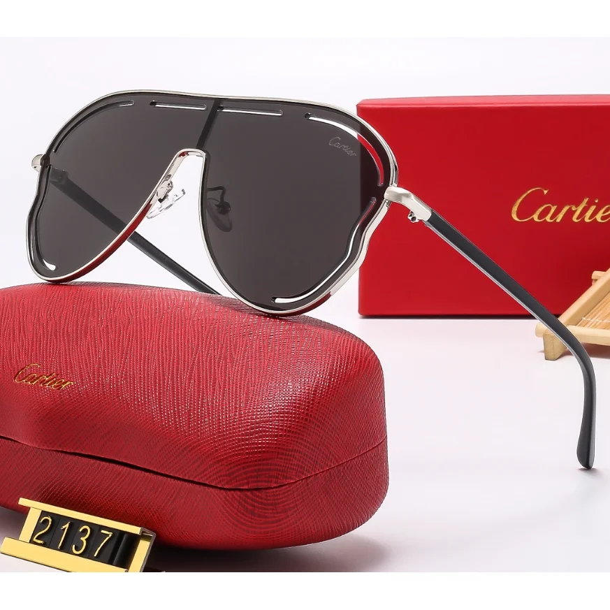 Cartier Cartier Soleil Blanc Black Aviator Sunglasses Black - 1
