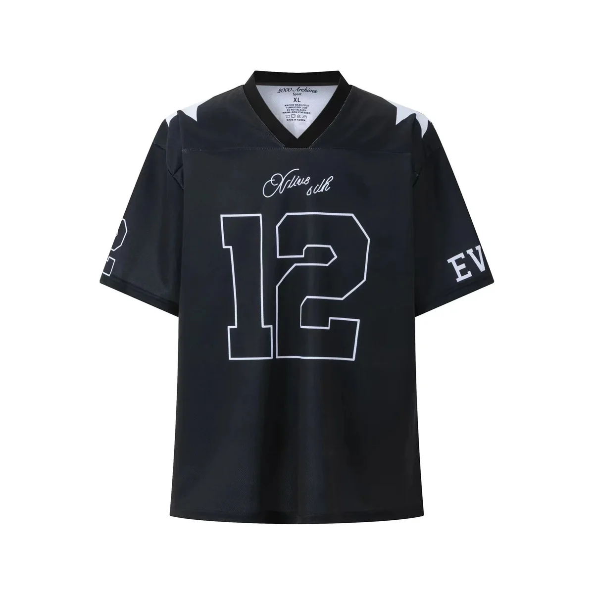 Other Black '12' & 'Nineteen Silk' Football Jersey Black - 1