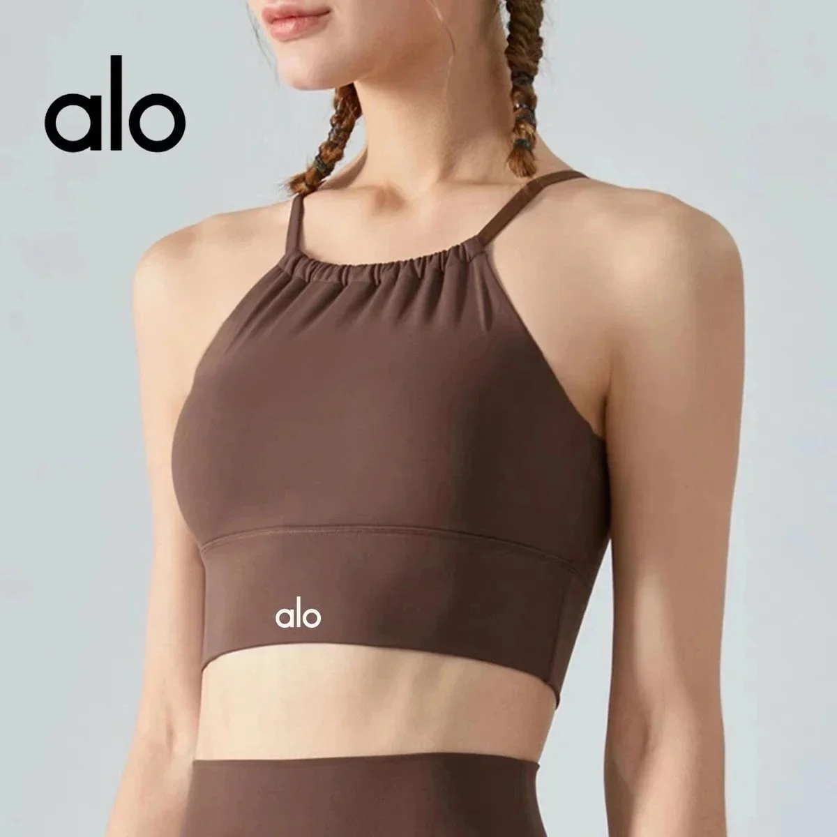 Alo Yoga Alo Boardwalk Bralette Chestnut Brown Underwear Brown - 1
