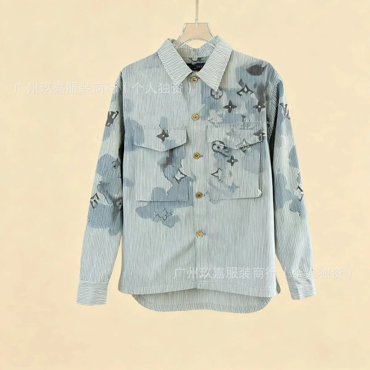 Louis Vuitton Louis Vuitton Monogram Sky Blue Striped Shirt Blue