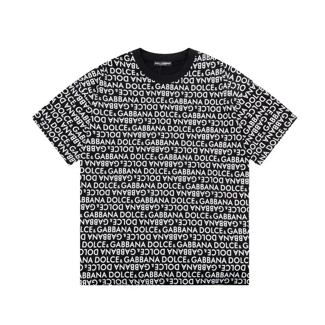 Dolce & Gabbana Dolce & Gabbana All-Over Logo T-Shirt Black Black - 1