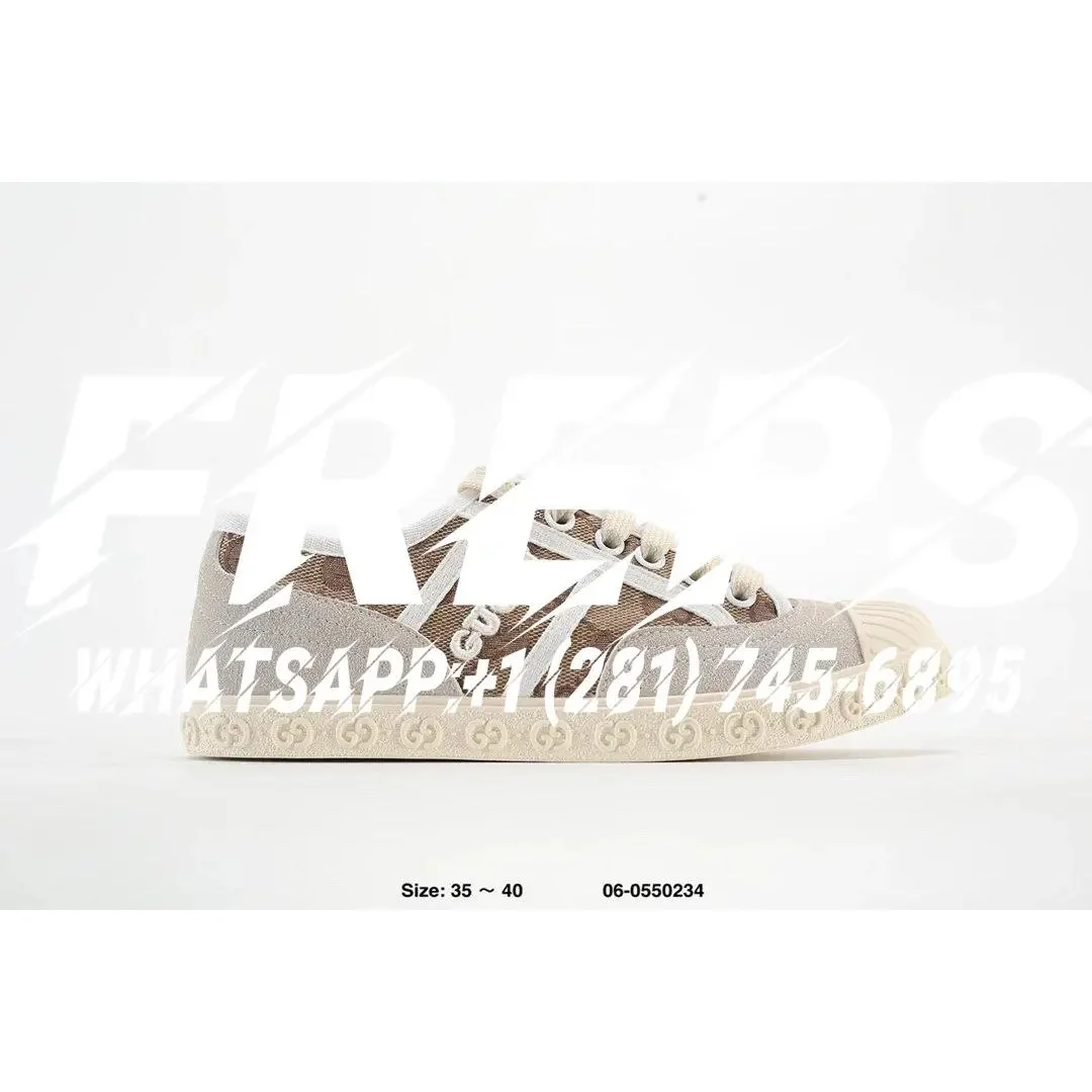 Gucci Gucci GG Marmont Beige Canvas Sneakers Beige - 1