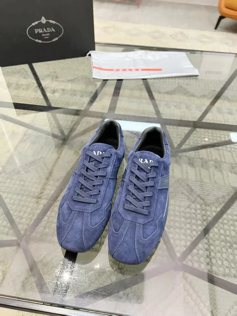 Prada Prada Blue Suede Sneakers Blue