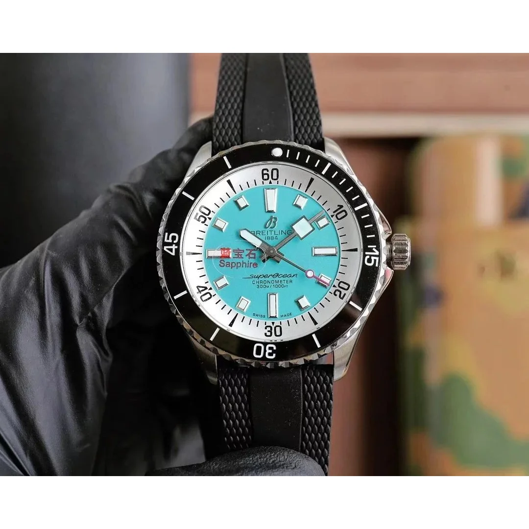Breitling Breitling Superocean Chronometer Turquoise Dial Watch Blue