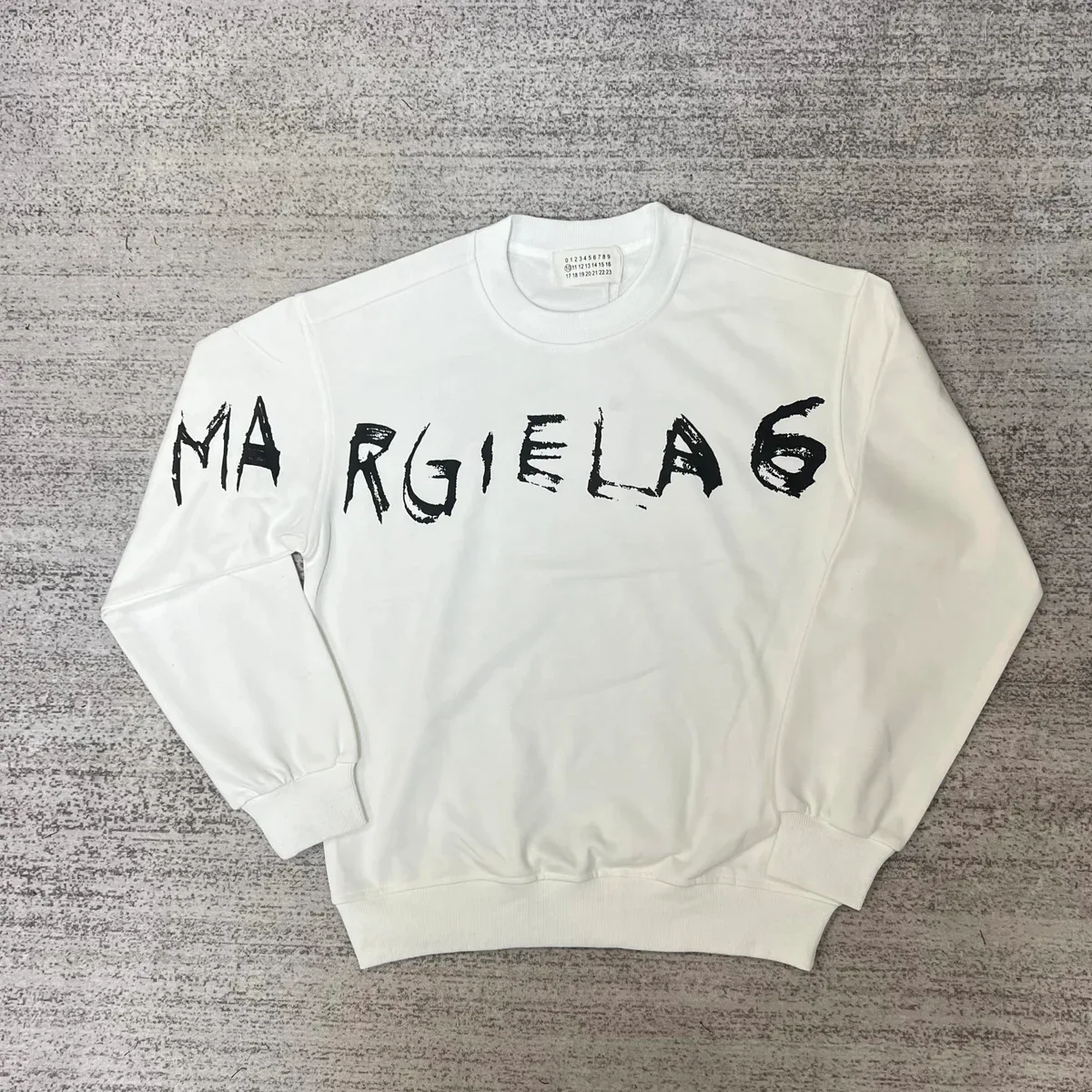 Maison Margiela Maison Margiela Tabi White Brushed Logo Sweatshirt White - 1