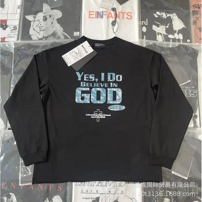 Other Yes, I Do Believe in God Long-Sleeve T-Shirt Black Black - 1