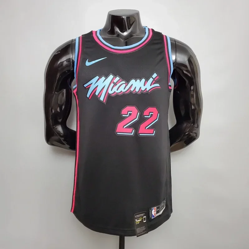 Nike Nike Miami Heat #22 Air Jordan Jersey Black/Blue/Pink Black - 1