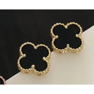 Van Cleef & Arpels Van Cleef & Arpels Alhambra Black and Gold Earrings Black