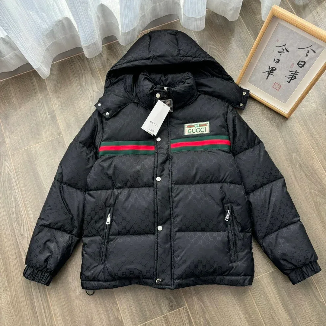 Gucci Gucci Interlocking G Black Monogram Puffer Jacket Black