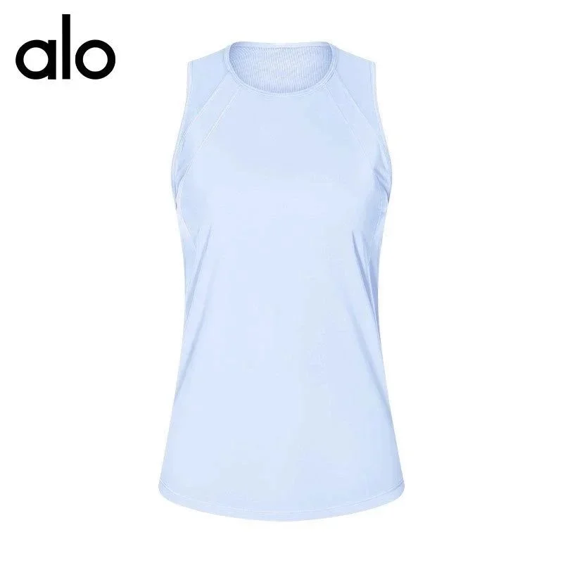 Alo Yoga Alo Microfiber Tank Top Micro Light Blue Blue - 1