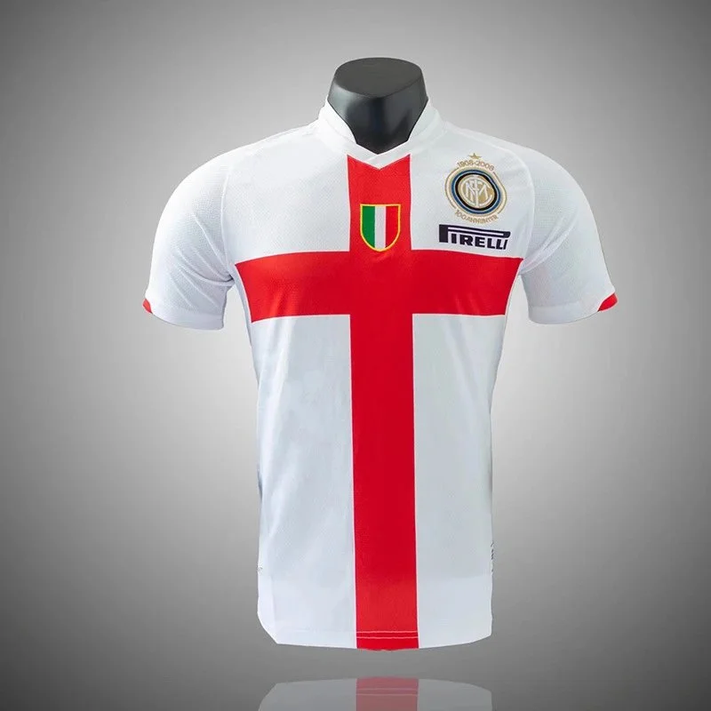 Other 0708 Inter Milan Away White/Red Cross Jersey White - 1