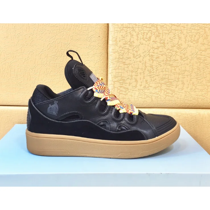 Other Unisex Black & Tan Sneakers with Patterned Laces Black - 1