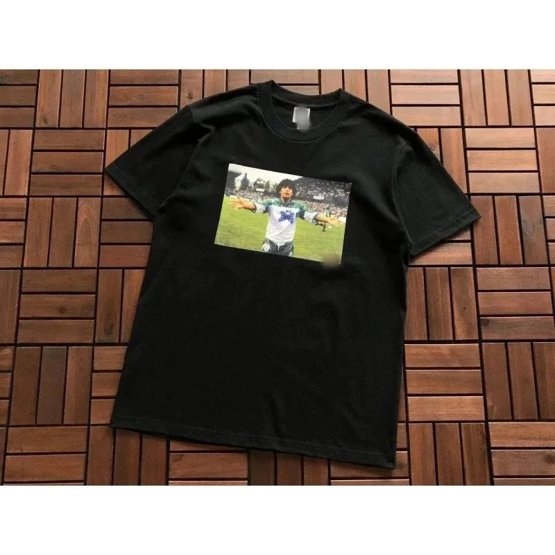 Other Black Graphic T-Shirt with Soccer Player Print Black - 1