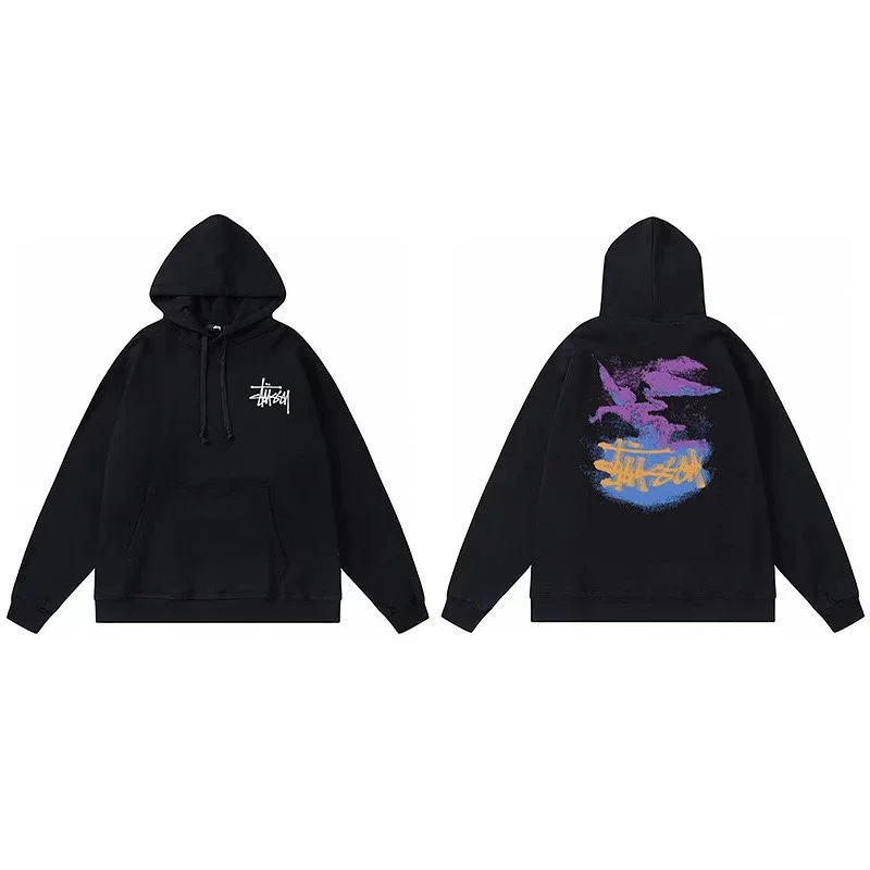 Stussy Stussy Stüssy Black Graphic Hoodie Black - 1
