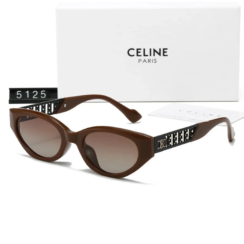 Celine Celine Classic Logo Brown Cat-Eye Sunglasses Brown - 1