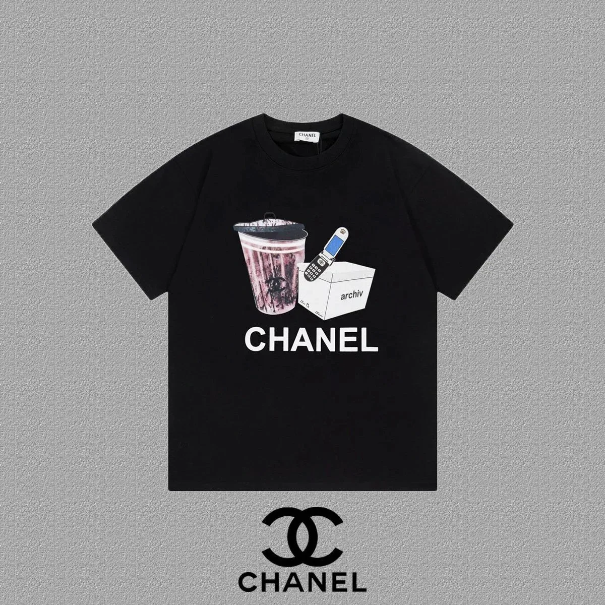Chanel Chanel Black Trash Can T-Shirt Black