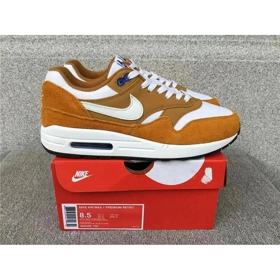 Nike Nike Air Max 1 Premium Retro Tan Suede/White Sneakers Brown