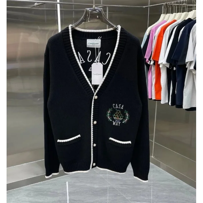Other Casa Way Black Embroidered Cardigan Sweater Black - 1