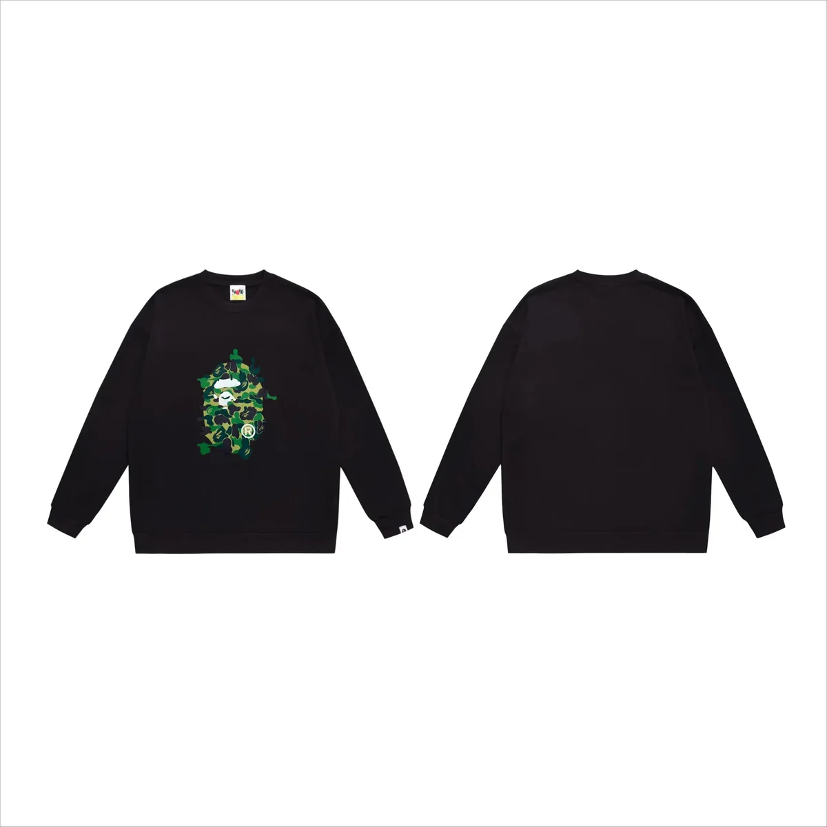 A Bathing Ape A Bathing Ape BAPE STA Black Green Camo Sweatshirt Black - 1
