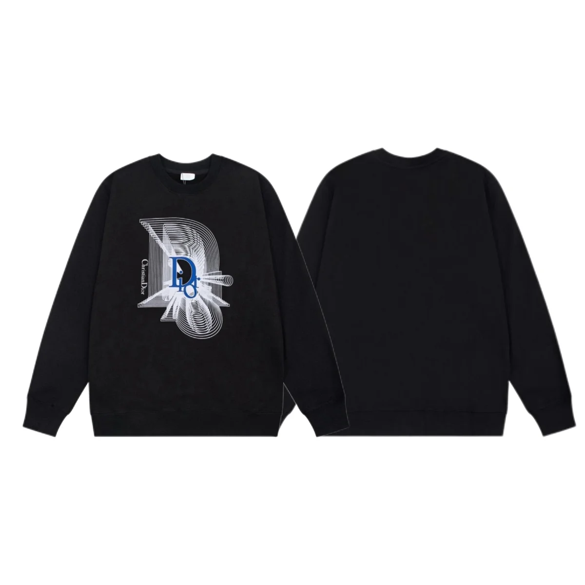 Dior Dior Black D Logo Crewneck Sweatshirt Black - 1