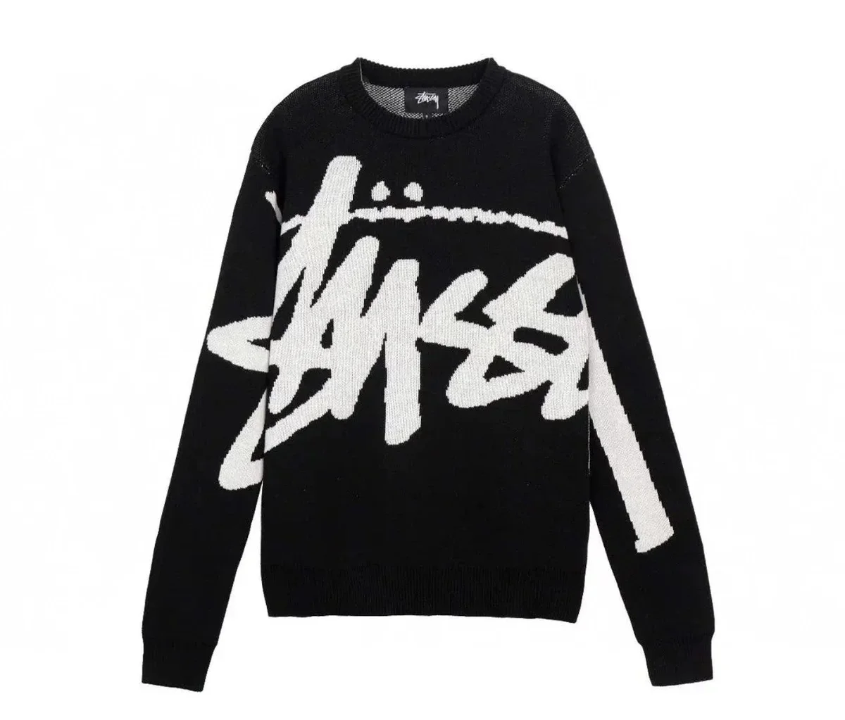 Stussy Stussy Stussy Black Logo Knit Sweater Black - 1