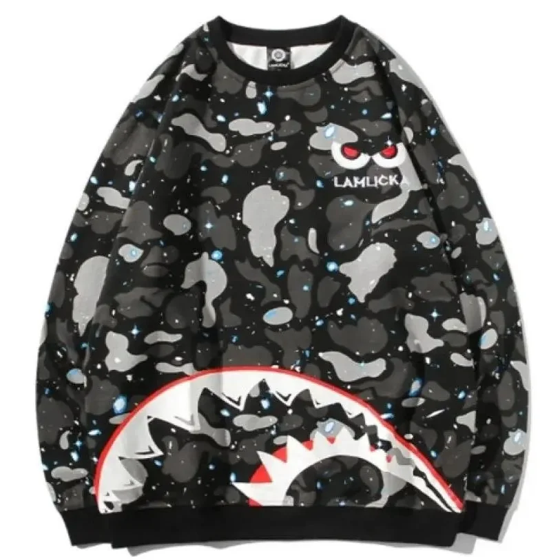 A Bathing Ape A Bathing Ape BAPE STA Camo Print Long Sleeve Top Black - 1