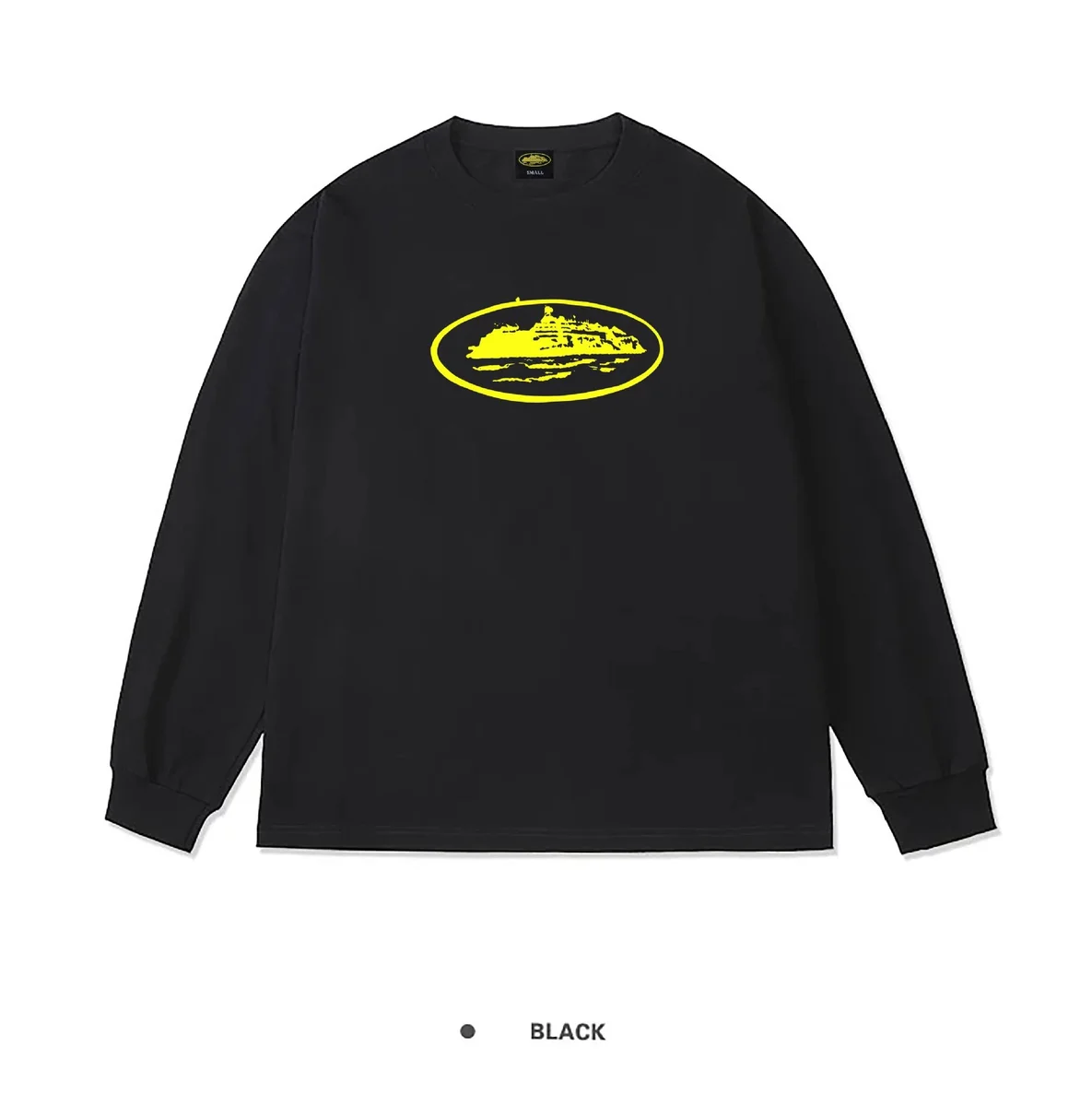 Other Black Long Sleeve T-Shirt with Yellow Graphic Print Black - 1