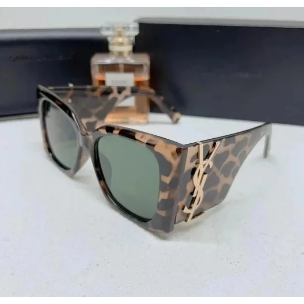 Saint Laurent Saint Laurent YSL Leopard Print Sunglasses Brown - 1