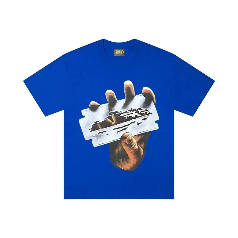 Other Blue Razor Blade Graphic T-Shirt Blue - 1