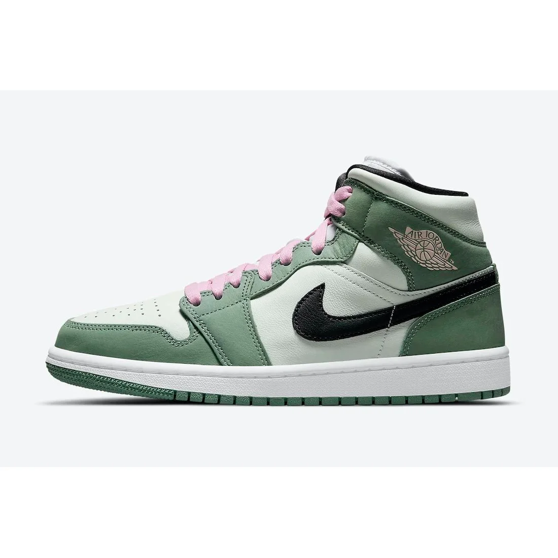 Nike Nike Air Jordan 1 Mid Light Orewood Green Pink Sneakers Green - 1