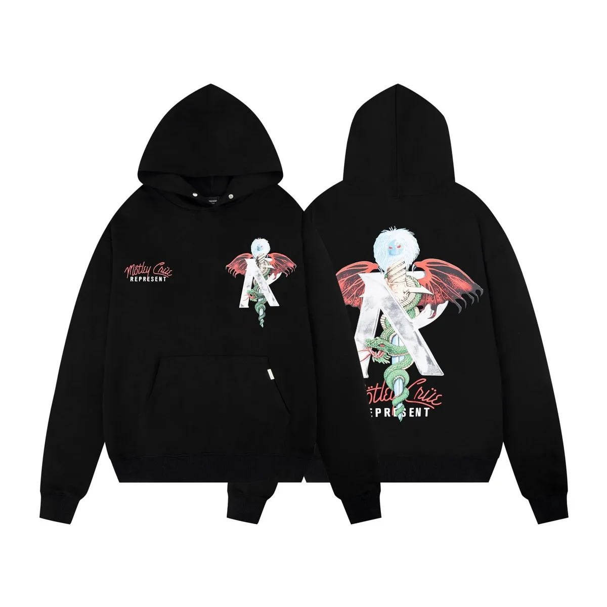 Represent Represent Motley Crue Black Hoodie R300 Snake Black - 1