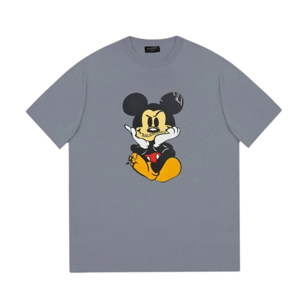 Balenciaga Balenciaga Mickey Mouse Grey T-Shirt Grey - 1