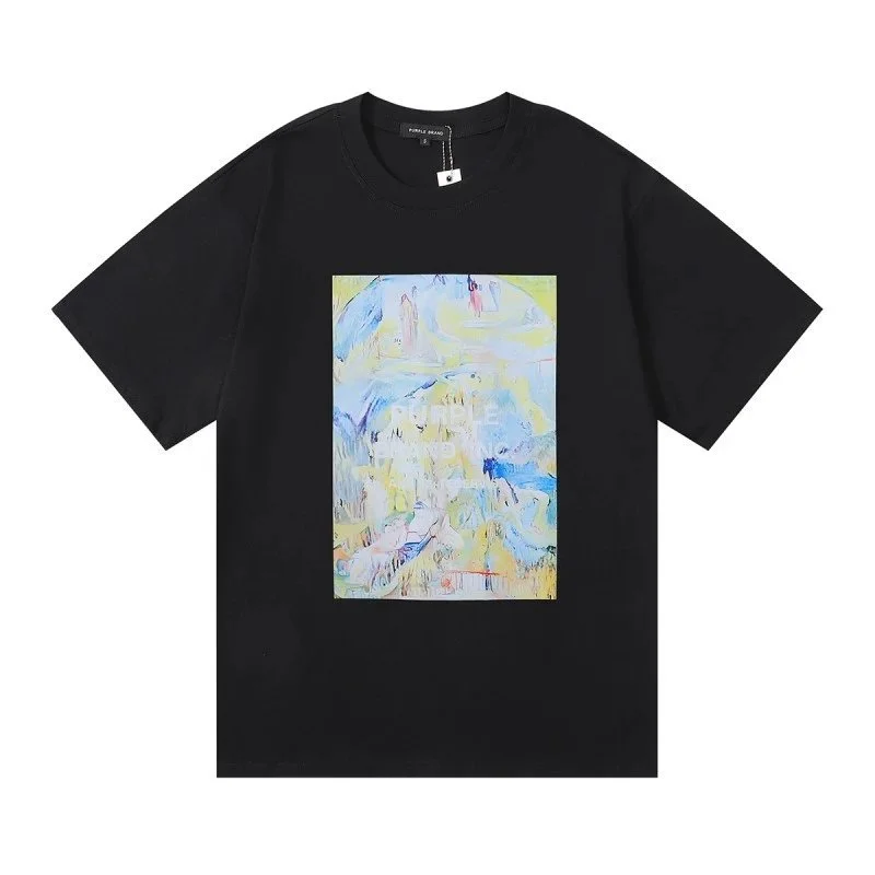 Purple Brand Purple Brand Abstract Print Black T-Shirt Black - 1
