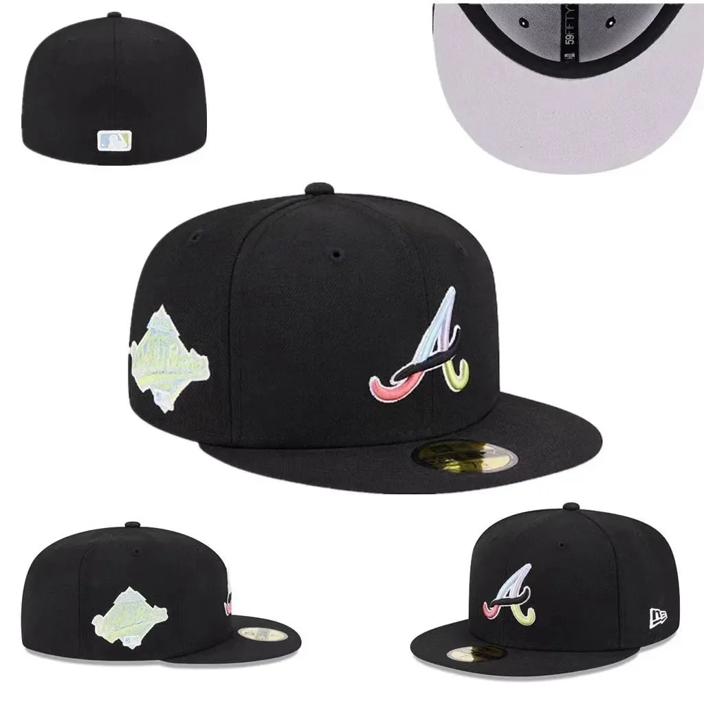 New Era New Era 59FIFTY Atlanta Braves Black Cap Black - 1