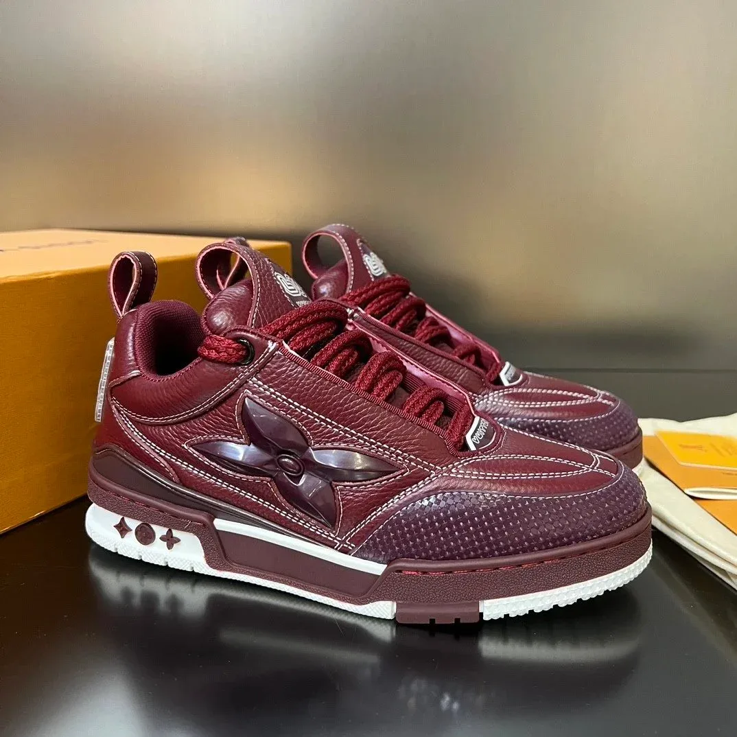 Louis Vuitton LV Trainer Burgundy Sneakers