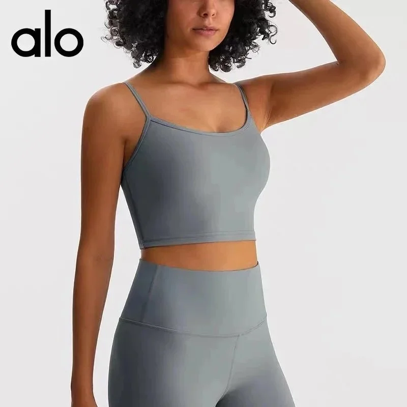 Alo Yoga Alo Mineral Grey Crop Top Yoga Set Grey - 1