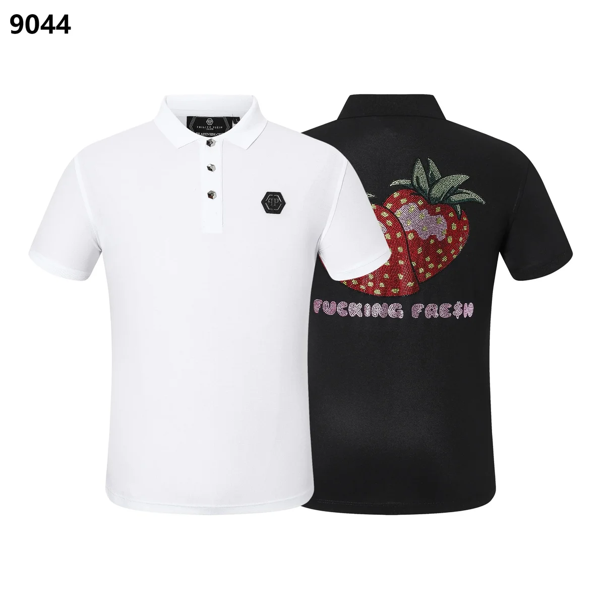Philipp Plein Philipp Plein F*cking Fresh Polo Shirt Black/White Black - 1