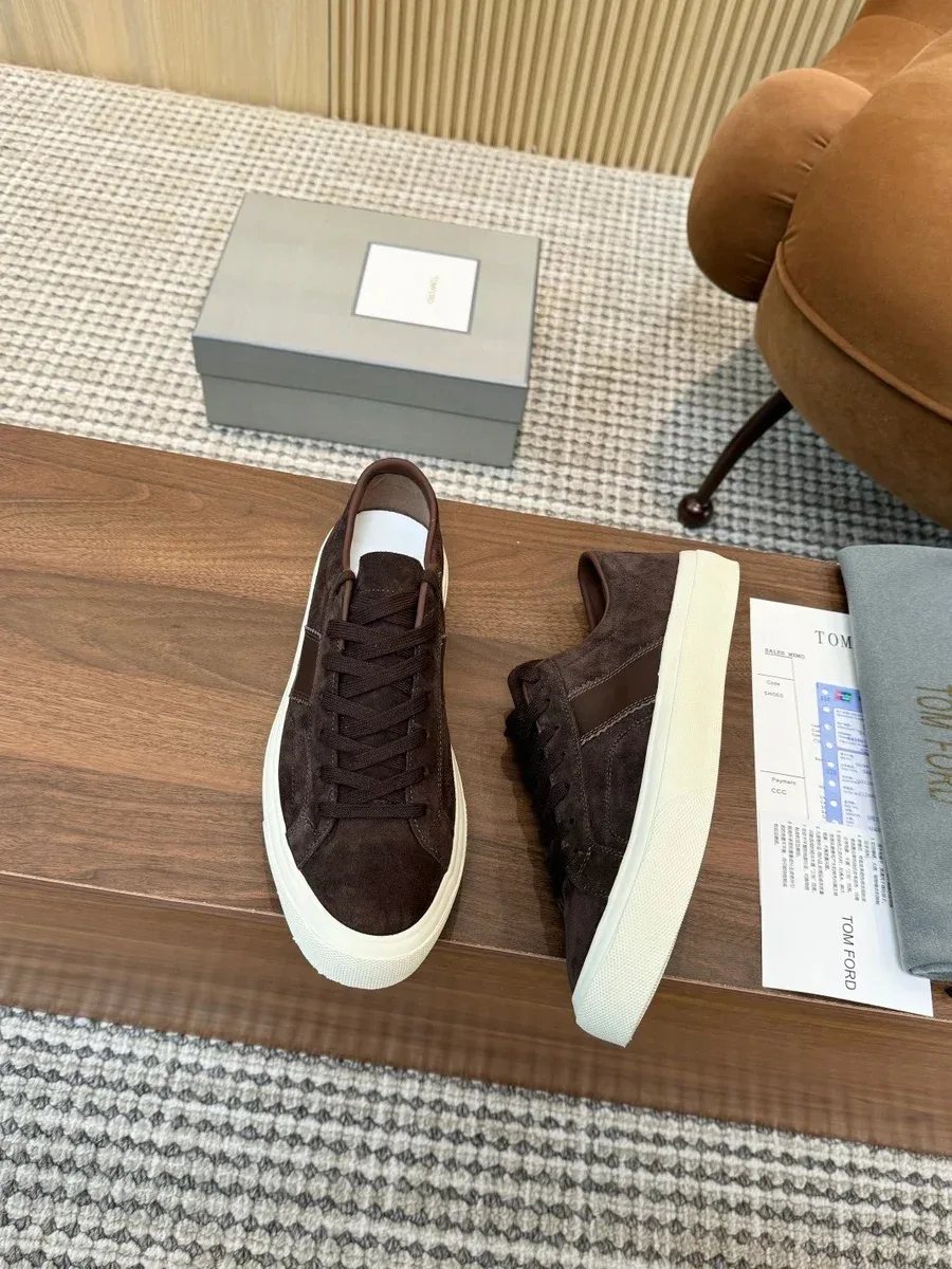 Tom Ford Tom Ford Suede Low Top Sneakers Brown Brown - 1