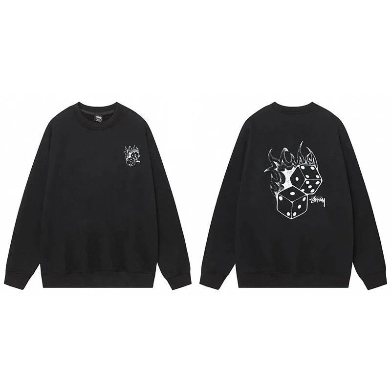 Stussy Stussy Dice Print Crewneck Sweatshirt Black Black - 1