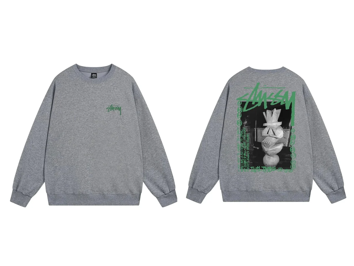 Stussy Stussy Stüssy Graphic Crewneck Sweatshirt Grey Grey - 1