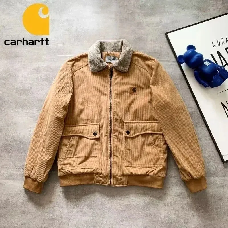 Carhartt Carhartt Detroit Corduroy Jacket Beige Winter Coat Beige - 1