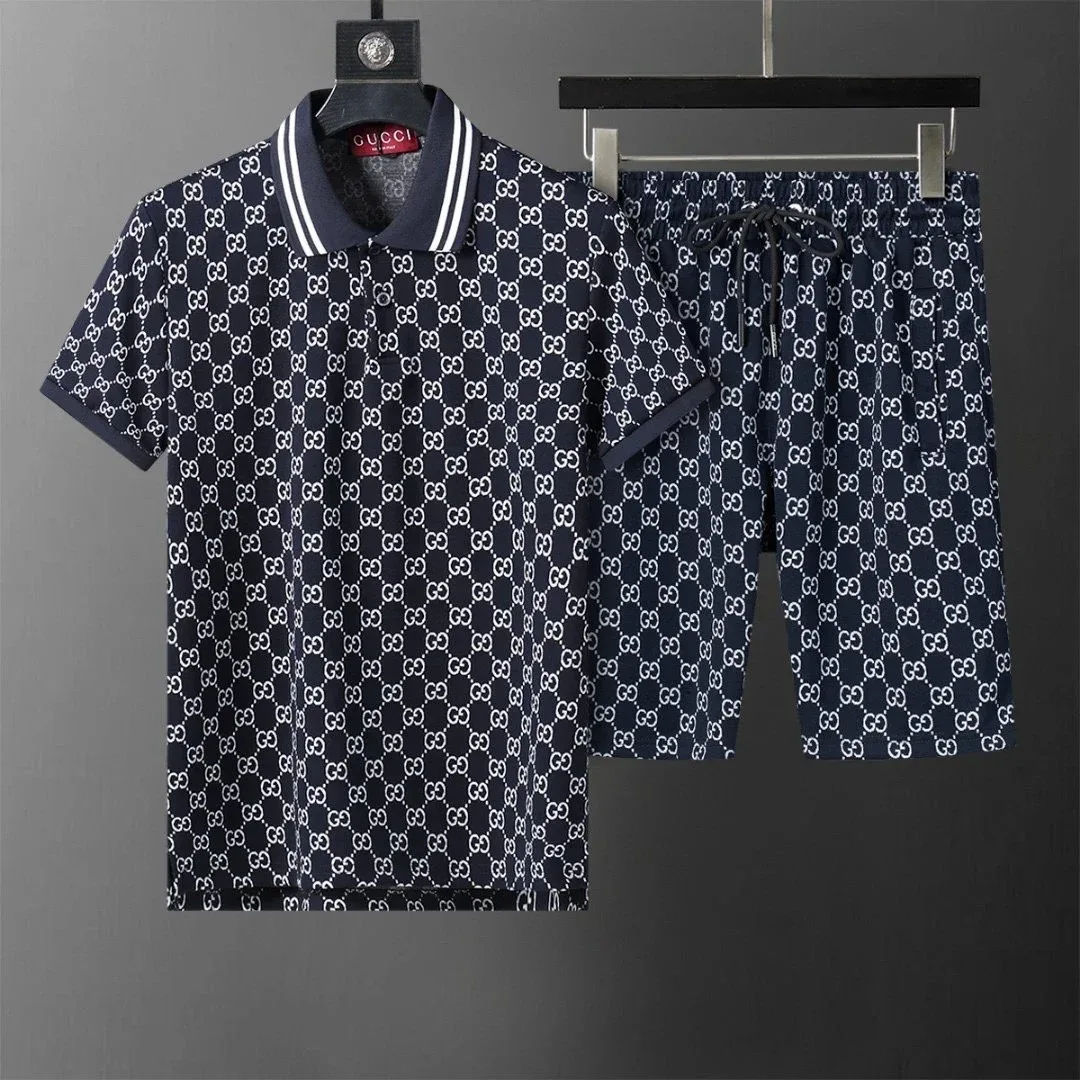 Gucci Gucci GG Monogram Polo & Shorts Set Navy/White Navy - 1