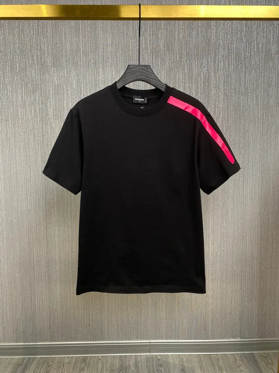 DSQUARED2 DSQUARED2 Black/Pink Stripe T-Shirt Black