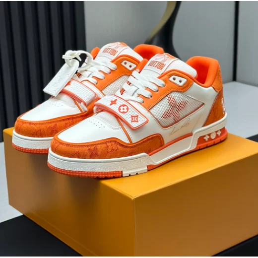 Louis Vuitton Louis Vuitton LV Trainer White/Orange Sneakers Multicolor